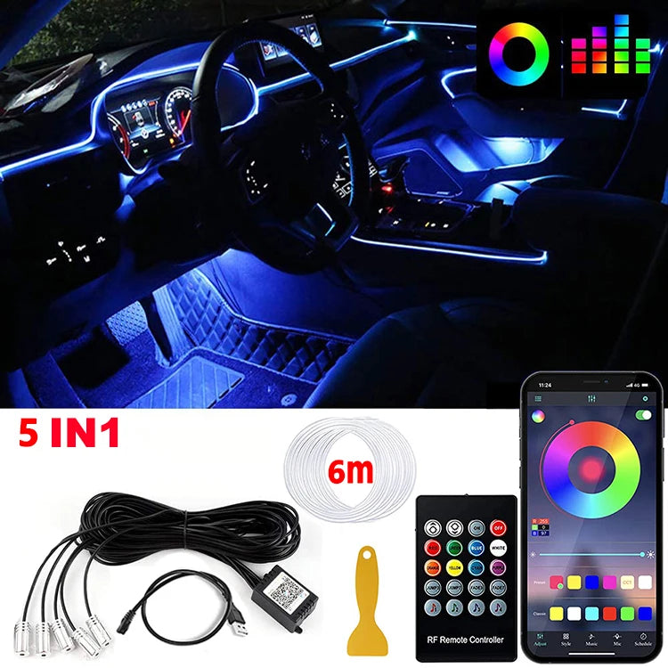 LED Car Interior Ambient Strip Lights